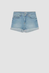 DeFacto Regular Waist folded Hem Jeans Shorts X3508az22sm - Image 6