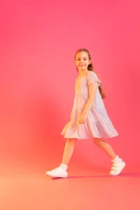 DeFacto Girl's Crew Neck Short Sleeve Silvery Combed Cotton Dress X3859a622sm