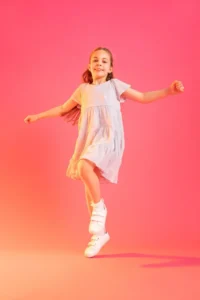 DeFacto Girl's Crew Neck Short Sleeve Silvery Combed Cotton Dress X3859a622sm - Image 2