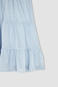 DeFacto Girl's Crew Neck Short Sleeve Silvery Combed Cotton Dress X3859a622sm - Image 7