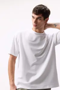 DeFacto Oversize Wide Fit Crew Neck Short Sleeve Basic Plain Heavy Fabric T-Shirt X3926az25sp