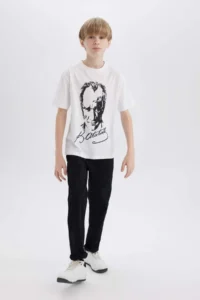 DeFacto Boys' Black Gabardine Pants X4224a622sm - Image 4