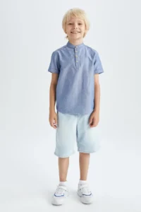 DeFacto Boys' Half Turtleneck Short Sleeve Shirt - Image 2