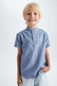 DeFacto Boys' Half Turtleneck Short Sleeve Shirt - Image 3