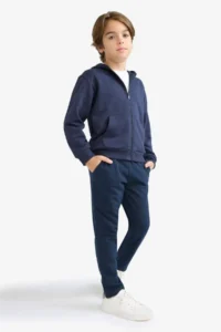 DeFacto Boy's Elastic Waist Straight Leg Basic Plain Sweatpants