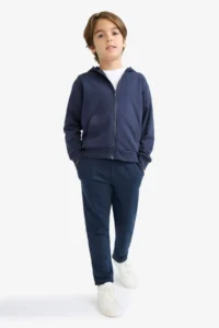 DeFacto Boy's Elastic Waist Straight Leg Basic Plain Sweatpants - Image 2