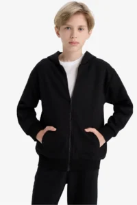 DeFacto Boys' Hooded Thick Cardigan - Image 4