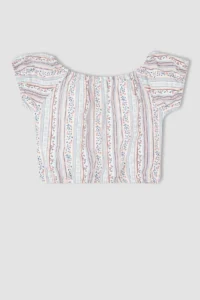 DeFacto Girls' Patterned Short Sleeve Blouse - Image 8
