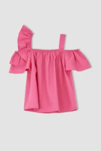 DeFacto Girls' Poplin Short Sleeve Blouse X7624a622hs - Image 7