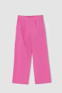 DeFacto Girls' Wide Leg Poplin Pants