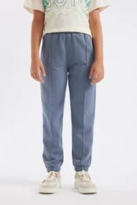 DeFacto Girl's Gray Standard Fit Elastic Waist Pocket Basic Plain School Jogger Sweatpants X9036a624au - Image 4