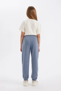DeFacto Girl's Gray Standard Fit Elastic Waist Pocket Basic Plain School Jogger Sweatpants X9036a624au - Image 5