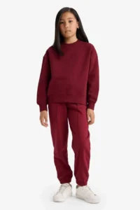 DeFacto Girl's Elastic Waist Basic Plain School Jogger Sweatpants - Image 4