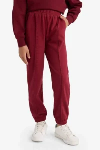 DeFacto Girl's Elastic Waist Basic Plain School Jogger Sweatpants - Image 5