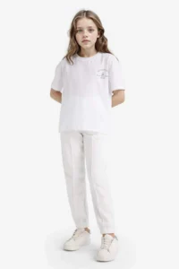 DeFacto Basic Plain School Jogger Sweatpants with Elastic Waist Girl's - Image 3