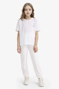DeFacto Basic Plain School Jogger Sweatpants with Elastic Waist Girl's - Image 4