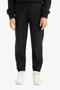 DeFacto Basic Plain School Jogger Sweatpants with Elastic Waist Girl's - Image 5