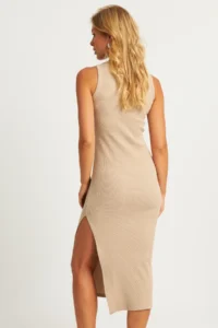 Cool & Sexy Women's Vanilla Slit Camisole Midi Dress - Image 7