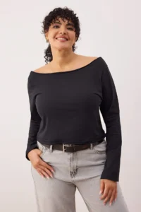 Trendyol Curve Multicolored 2 Sets Paket 100% Cotton Asymmetric Boat Neck Crop Knitting T-Shirt - Image 2