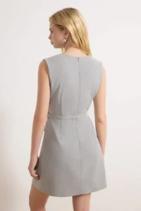 TRENDYOLMİLLA Gray Arched Short / Mini Weaving Dress - Image 4