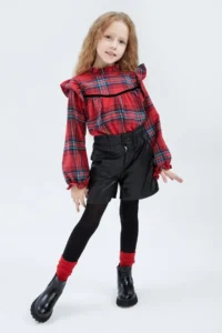 DeFacto Girls' Faux Leather Shorts Y0570a622au - Image 2