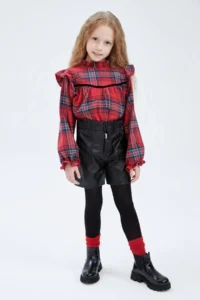 DeFacto Girls' Faux Leather Shorts Y0570a622au - Image 3