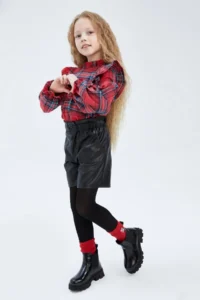 DeFacto Girls' Faux Leather Shorts Y0570a622au - Image 4