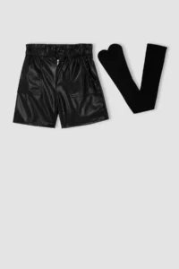 DeFacto Girls' Faux Leather Shorts Y0570a622au - Image 7