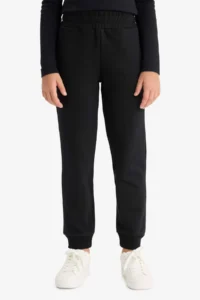DeFacto Girls' Black Jogger Standard Fit School Sweatpants - Image 4