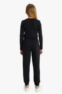 DeFacto Girls' Black Jogger Standard Fit School Sweatpants - Image 6