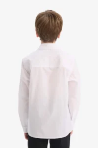 DeFacto Polo Collar Poplin Long Sleeve School Shirt for Boys - Image 6