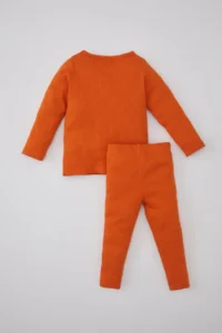 DeFacto Baby Girl Embroidered Long Sleeve Ribbed Camisole Pajama Set - Image 5