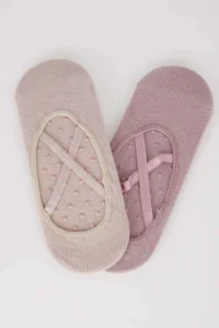 DeFacto Women's 2-pack Cotton Non-Slip Sole Pilates Socks