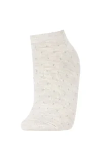 DeFacto Women's 5-pack Cotton Polka Dot Striped Booties Socks - Image 2