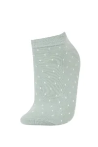 DeFacto Women's 5-pack Cotton Polka Dot Striped Booties Socks - Image 5