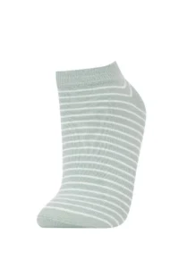DeFacto Women's 5-pack Cotton Polka Dot Striped Booties Socks - Image 6