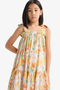 DeFacto Strappy Floral Patterned Summer Dress Girl - Image 3