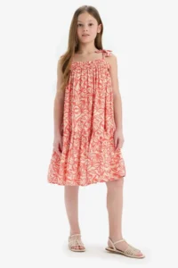 DeFacto Strappy Floral Patterned Summer Dress Girl