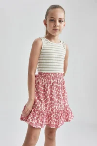 DeFacto Girls' Patterned flared Skirt - Image 4