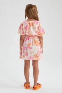 DeFacto Girl's Regular Fit Patterned Short Sleeve Combed Cotton Dress - Image 4