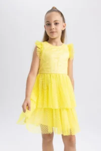 DeFacto Girl's Crew Neck Sleeveless Tulle Dress Y7207a622sm - Image 3