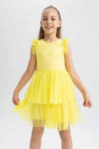 DeFacto Girl's Crew Neck Sleeveless Tulle Dress Y7207a622sm - Image 4