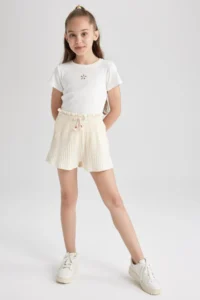 DeFacto Girls' Coool Rib Shorts Y9165a622hs