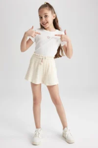 DeFacto Girls' Coool Rib Shorts Y9165a622hs - Image 2