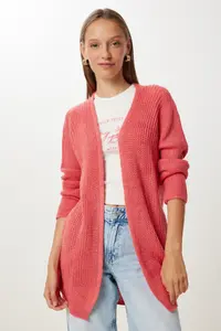 Happiness İstanbul Women's Peach Thessaloniki Knitted Basic Knitwear Cardigan