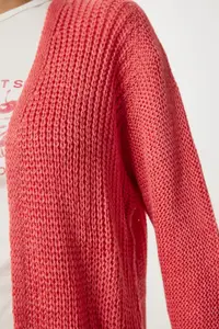 Happiness İstanbul Women's Peach Thessaloniki Knitted Basic Knitwear Cardigan - Image 3