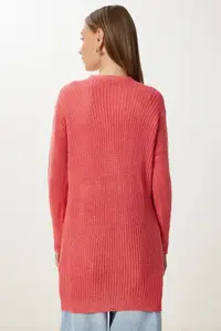 Happiness İstanbul Women's Peach Thessaloniki Knitted Basic Knitwear Cardigan - Image 4