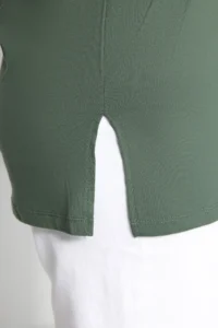 Trendyol Curve Dark MINT relaxed Crew Neck slit 100% Cotton Knitting T-Shirt - Image 4