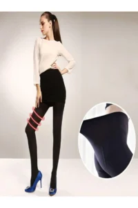 MİSTİRİK Ravena Model Hairy Woven Thin Pantyhose that Keeps Warm, Tightens and Tightens, Black Color - Image 3