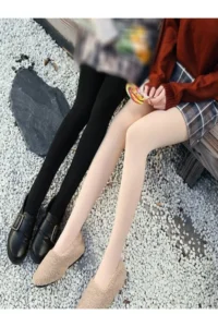 MİSTİRİK Ravena Model Hairy Woven Thin Pantyhose that Keeps Warm, Tightens and Tightens, Black Color - Image 4